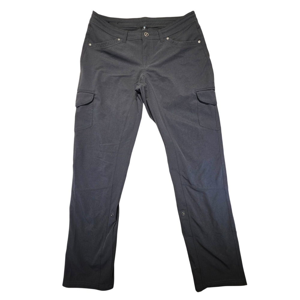 Kuhl Splash Cargo Pants Womens 10 Reg Charcoal Gray Roll Up Hiking Outdoor